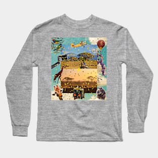 Maximalist Safari Collage: A Wild Symphony Long Sleeve T-Shirt